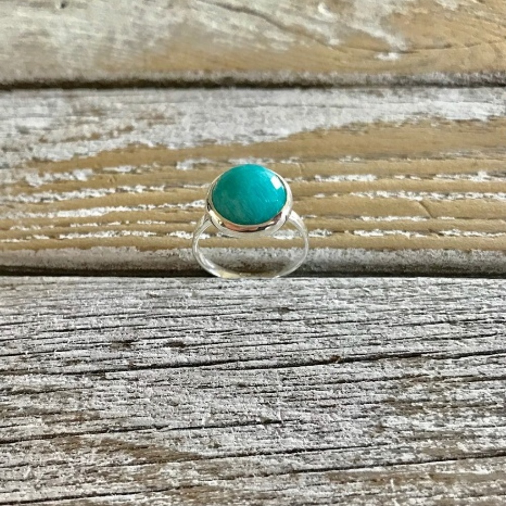 Boho Freeform Faceted Amazonite Stackable Ring - image 3